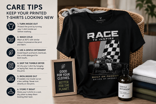 How to Wash Printed T-Shirts Without Fading | Velarocity Care Guide - velarocity