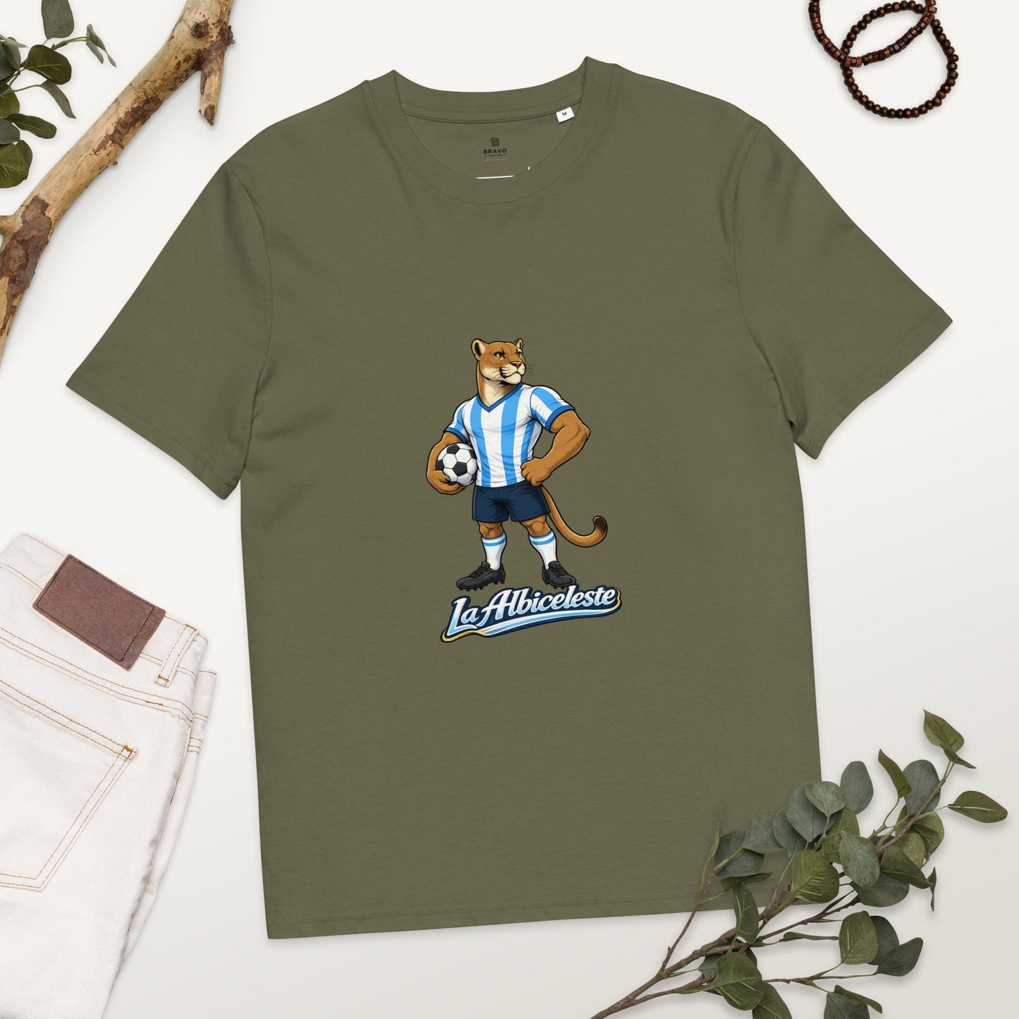 Argentina Football T-Shirt I La Albiceleste Organic Fan Tee - velarocity