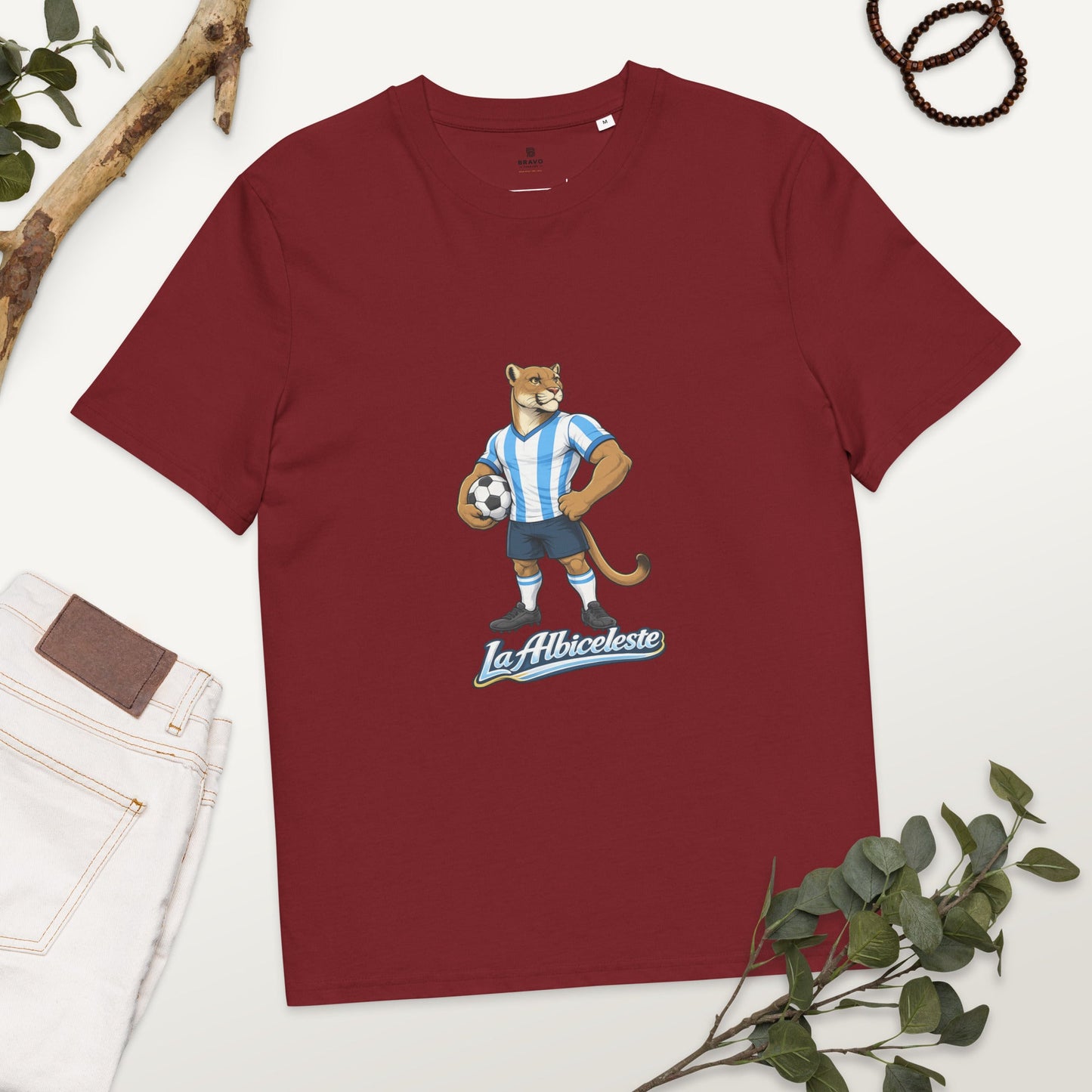 Argentina Football T-Shirt I La Albiceleste Organic Fan Tee - velarocity