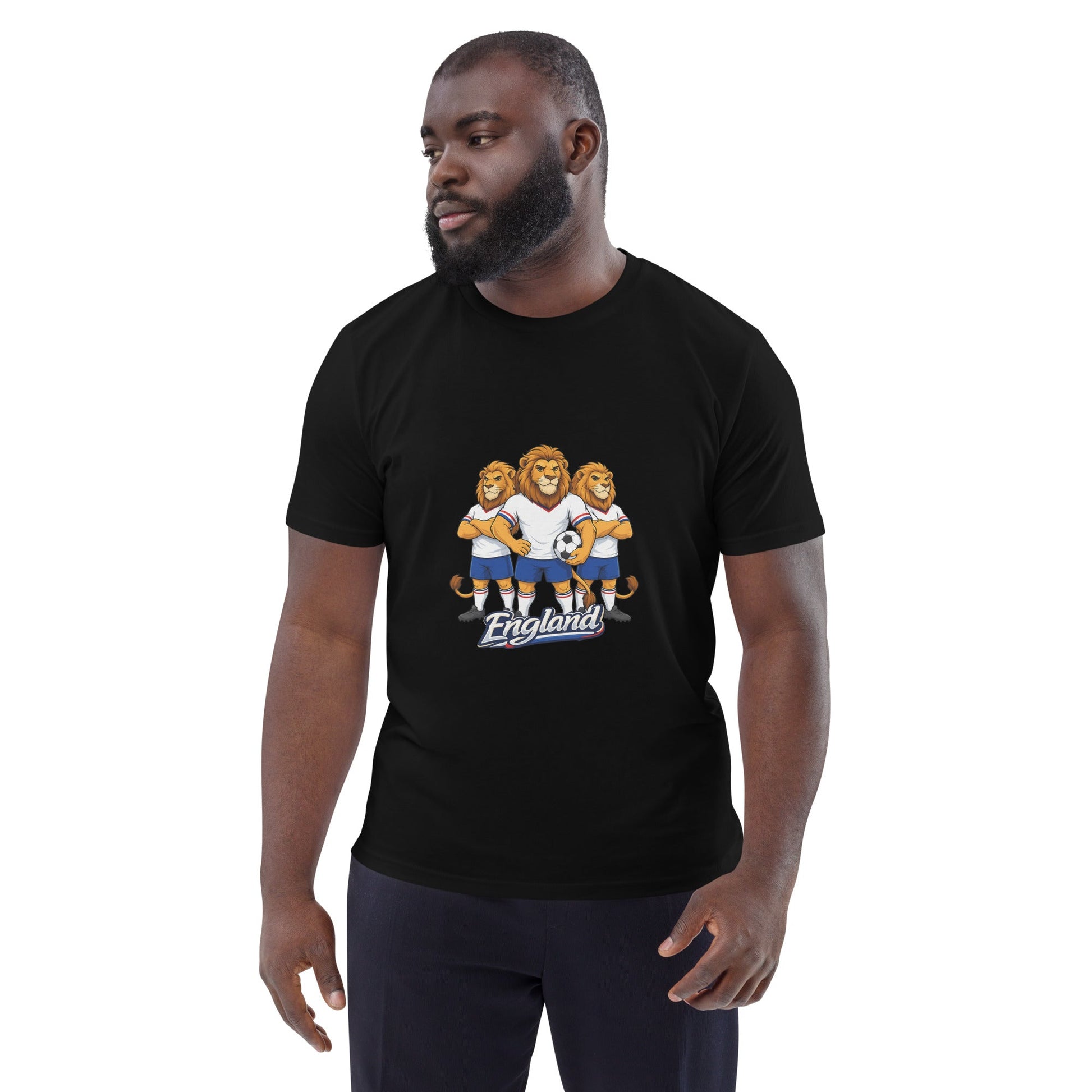 England Football T-Shirt | Three Lions Organic Fan Tee - velarocity