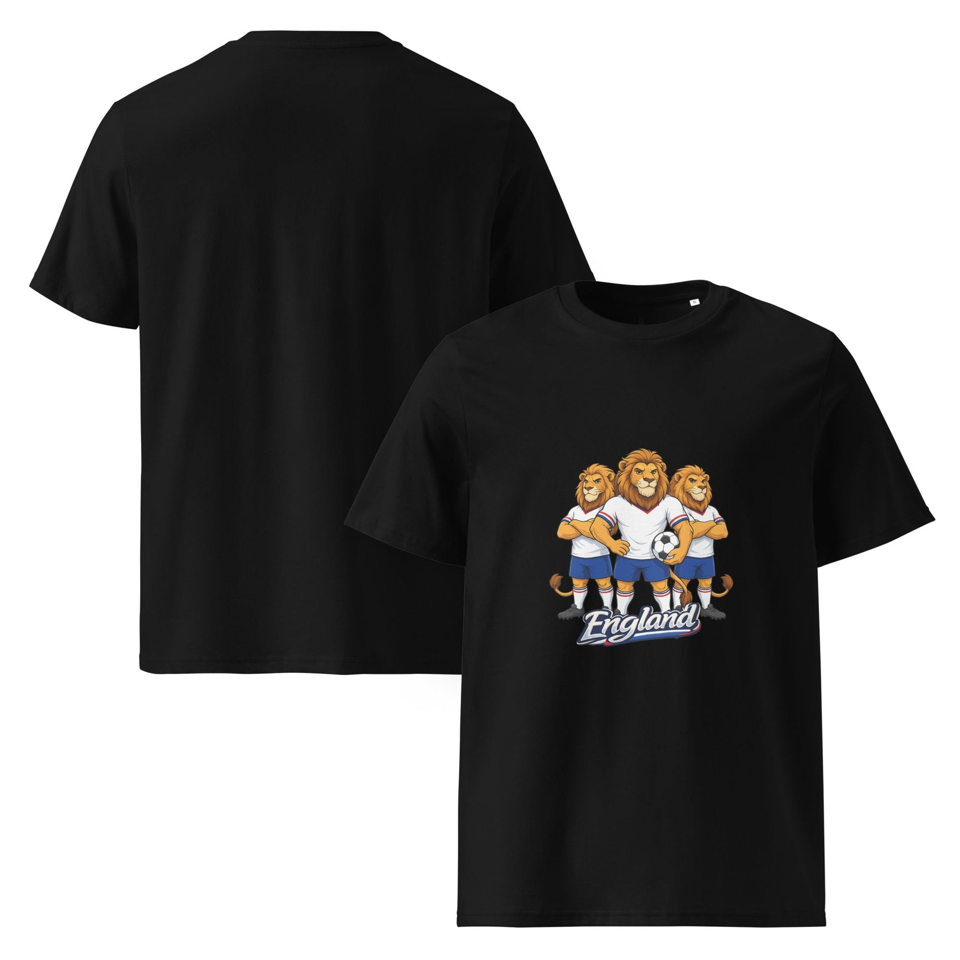 England Football T-Shirt | Three Lions Organic Fan Tee - velarocity